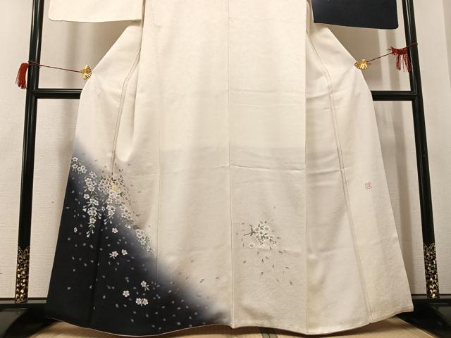 平和屋着物●訪問着　作家物　螺鈿　枝桜　暈し染め　金彩　正絹　逸品　AABH8367ph