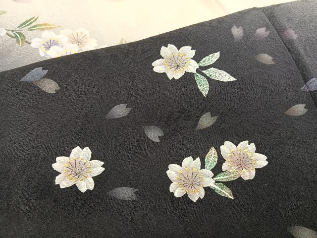 平和屋着物●訪問着　作家物　螺鈿　枝桜　暈し染め　金彩　正絹　逸品　AABH8367ph