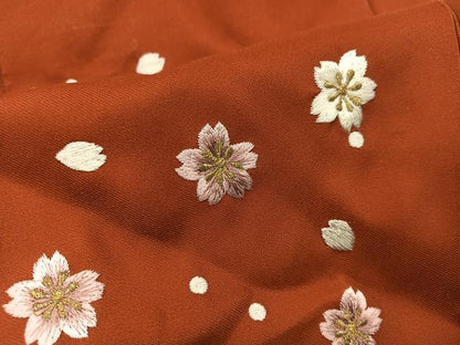 平和屋着物●女性　行灯袴　刺繍　舞桜文　暈し染め　洗える着物　AABH8370ph