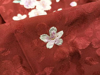 平和屋着物●女性　行灯袴　刺繍　舞桜　洗える着物　AABH8371ph