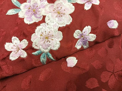 平和屋着物●女性　行灯袴　刺繍　舞桜　洗える着物　AABH8371ph