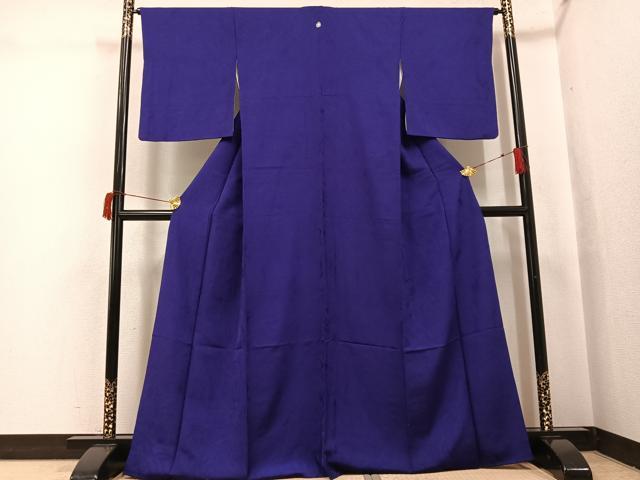 平和屋着物●上質な色無地　流水地紋　濃鼠色　正絹　逸品　AABH8374ph