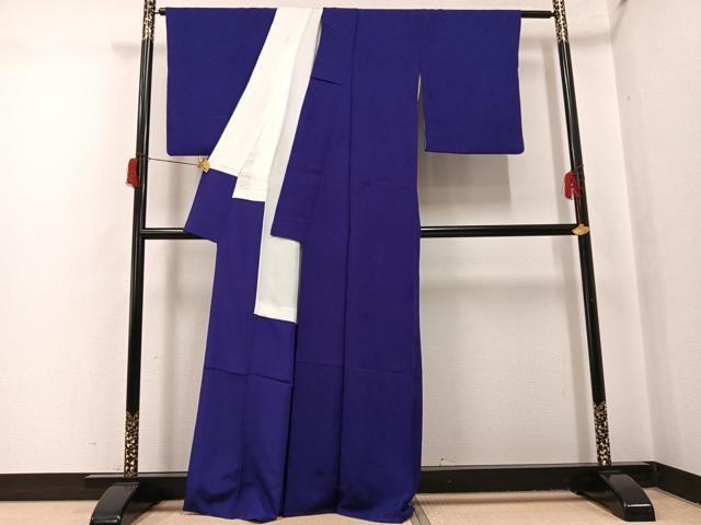 平和屋着物●上質な色無地　流水地紋　濃鼠色　正絹　逸品　AABH8374ph
