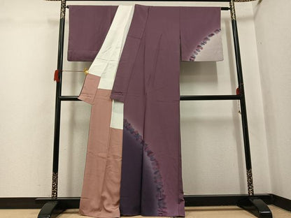 平和屋着物●訪問着　霞文　暈し染め　正絹　逸品　AABH8375ph
