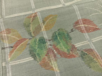 平和屋着物●上質な紬　草木文　正絹　逸品　AABH8376ph