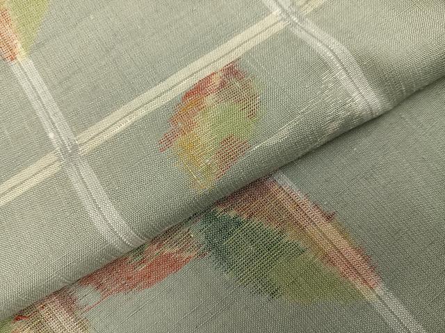 平和屋着物●上質な紬　草木文　正絹　逸品　AABH8376ph