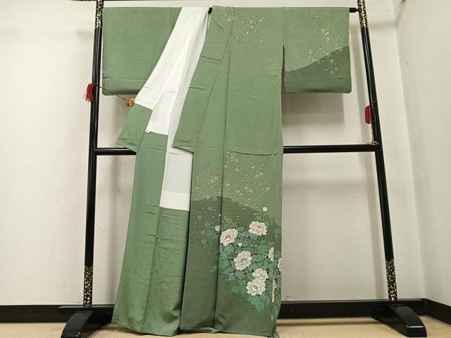 平和屋着物●訪問着　作家物　枝花文　正絹　逸品　未使用　AABH8377ph