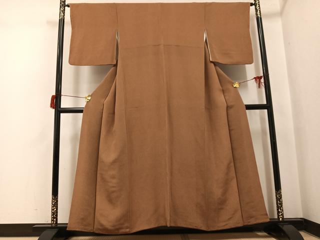 平和屋着物●江戸小紋　極小鮫小紋柄　鬼しぼ縮緬　正絹　逸品　AABH8383ph