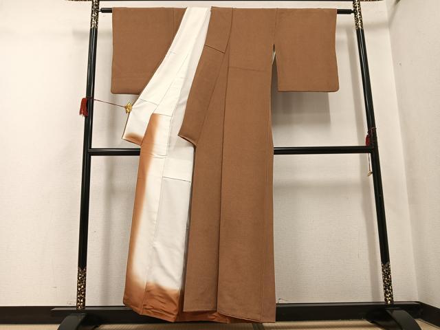 平和屋着物●江戸小紋　極小鮫小紋柄　鬼しぼ縮緬　正絹　逸品　AABH8383ph