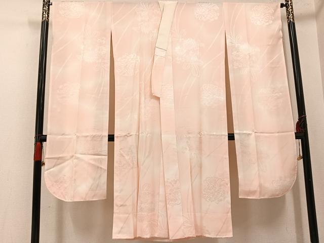 平和屋着物●振袖用長襦袢　無双仕立て　草花地紋　暈し染め　正絹　逸品　未使用　AABH8384ph