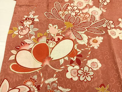 平和屋着物●アンティーク　大正ロマン　訪問着　枝花文　正絹　逸品　AABH8385ph