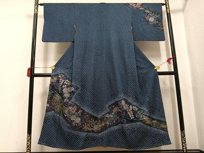 平和屋着物●訪問着　辻が花　絞り　正絹　逸品　AABH8386ph