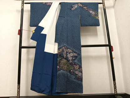 平和屋着物●訪問着　辻が花　絞り　正絹　逸品　AABH8386ph