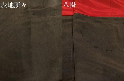 平和屋着物●アンティーク　大正ロマン　黒留袖　源氏車地紙雪輪鳳凰宝尽くし　金彩　正絹　逸品　AABH8388ph