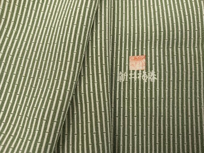 平和屋着物●江戸小紋　新井梅春　竹縞　正絹　逸品　AABH8390ph