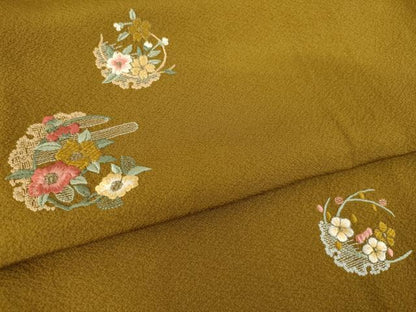 平和屋着物●豪華振袖　刺繍　雪輪花文　正絹　逸品　AABH8405ck