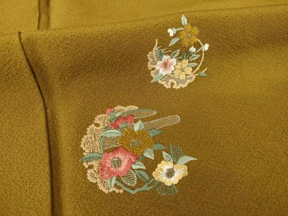 平和屋着物●豪華振袖　刺繍　雪輪花文　正絹　逸品　AABH8405ck