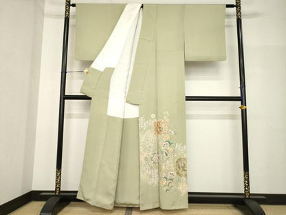平和屋着物●豪華色留袖　友禅　作家物　栄一　鳳凰更紗花文　金彩　正絹　逸品　AABH8409ck