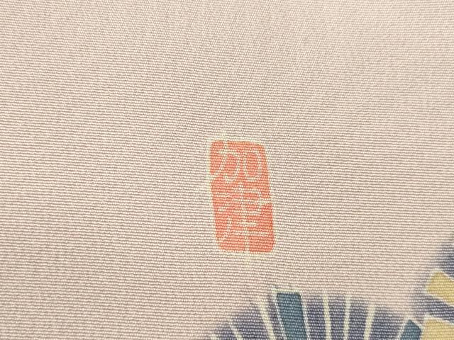 平和屋着物●本加賀友禅作家　奥田勝将　訪問着　流水枝梅文　正絹　逸品　AABH8410ck