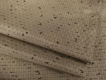 平和屋着物●ひげ紬　格子　正絹　逸品　AABH8411ck