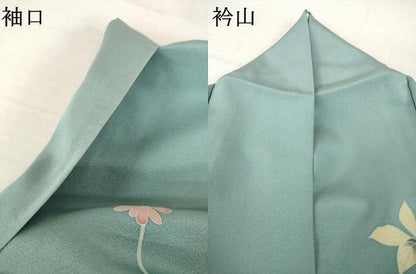 平和屋着物●訪問着　友禅　作家物　平安　草花文　正絹　逸品　AABH8415ck