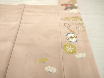 平和屋着物●創業460年・千總　色留袖　駒刺繍　宝尽くし　金彩　正絹　逸品　AABH8416ck