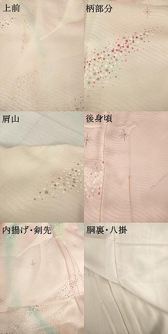 平和屋着物●パリコレクション　ファッションモデル・デザイナー　山口小夜子　小紋　飛鶴文　暈し染め　銀彩　正絹　逸品　AABH8421ck