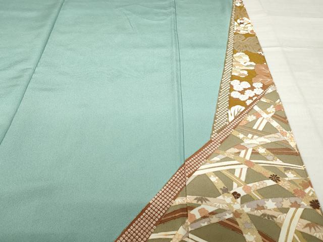 平和屋着物●訪問着　友禅　駒刺繍　誰が袖吉祥花文　金彩　ロング丈　正絹　逸品　AABH8428ck