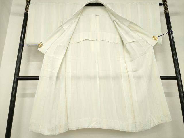 平和屋着物○長襦袢 無双仕立て よろけ縞 正絹 逸品 AABH8433ck