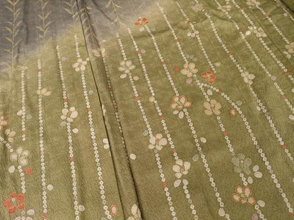 平和屋着物●訪問着　枝垂れ花文　暈し染め　正絹　逸品　未使用　AABH8434ck