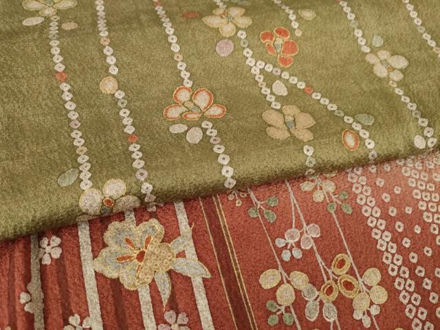 平和屋着物●訪問着　枝垂れ花文　暈し染め　正絹　逸品　未使用　AABH8434ck