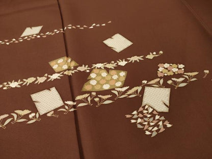 平和屋着物●訪問着　箔散らし花文　金彩　正絹　逸品　AABH8438ck