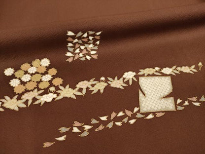平和屋着物●訪問着　箔散らし花文　金彩　正絹　逸品　AABH8438ck