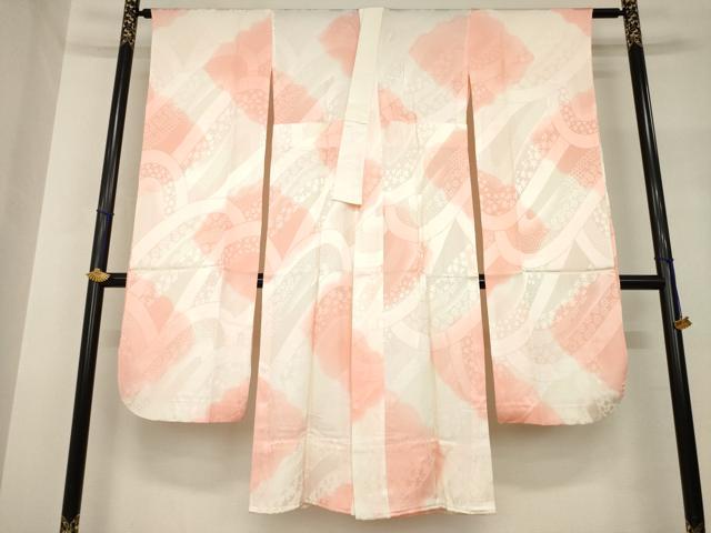 平和屋着物●振袖用長襦袢　無双仕立て　立波地紋　暈し染め　正絹　逸品　AABH8439ck