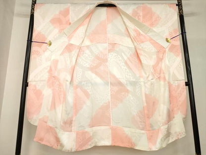 平和屋着物●振袖用長襦袢　無双仕立て　立波地紋　暈し染め　正絹　逸品　AABH8439ck