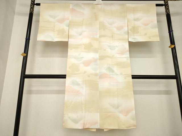 平和屋着物●長襦袢　無双仕立て　遠山文　舞桜　暈し染め　正絹　逸品　AABH8440ck
