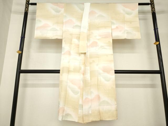平和屋着物●長襦袢　無双仕立て　遠山文　舞桜　暈し染め　正絹　逸品　AABH8440ck