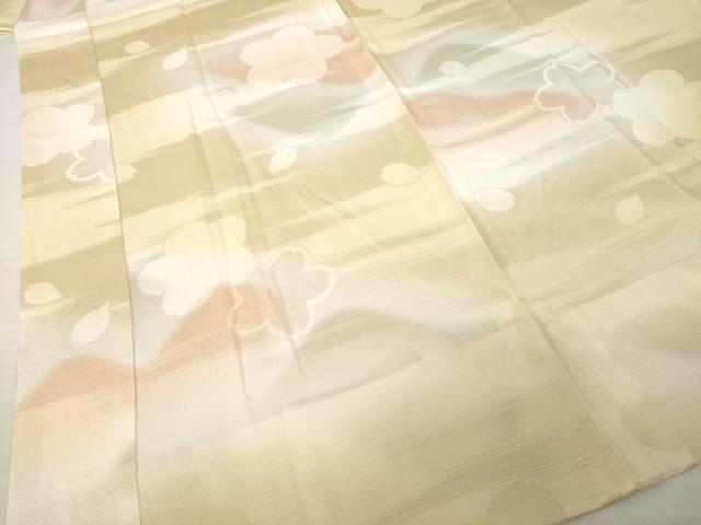 平和屋着物●長襦袢　無双仕立て　遠山文　舞桜　暈し染め　正絹　逸品　AABH8440ck