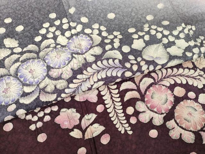 平和屋着物●訪問着　辻が花　舞花文　暈し染め　正絹　逸品　AABH8441ck