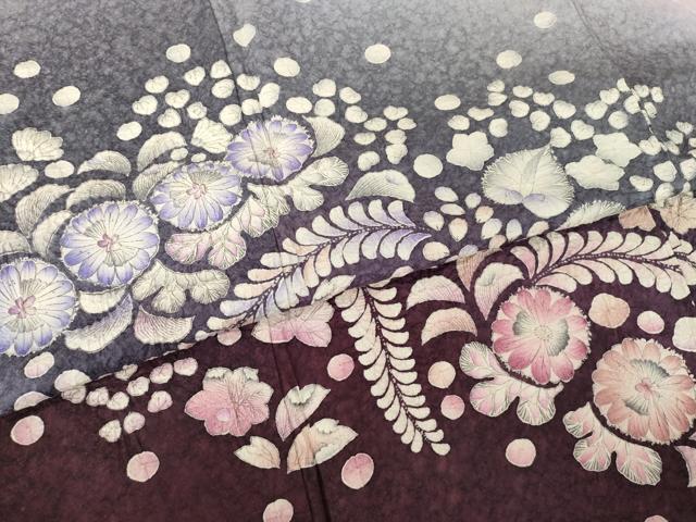 平和屋着物●訪問着　辻が花　舞花文　暈し染め　正絹　逸品　AABH8441ck