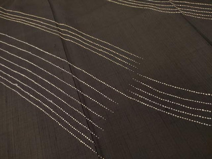 平和屋着物●訪問着　作家物　刺繍　刺し子　幾何学文様　正絹　逸品　AABH8442ck