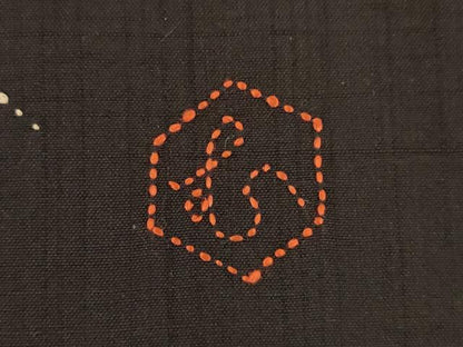 平和屋着物●訪問着　作家物　刺繍　刺し子　幾何学文様　正絹　逸品　AABH8442ck
