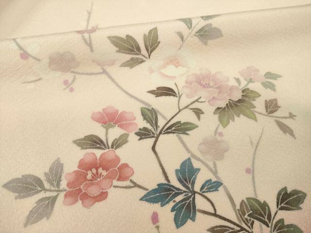 平和屋着物●訪問着　友禅　孔雀花文　暈し染め　正絹　逸品　AABH8443ck