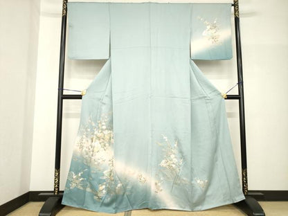 平和屋着物●訪問着　扇面吉祥文　暈し染め　金彩　正絹　逸品　AABH8444ck