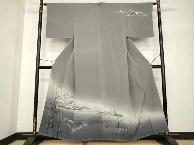 平和屋着物●訪問着　作家物　遠山風景文　暈し染め　正絹　逸品　未使用　AABH8445ck