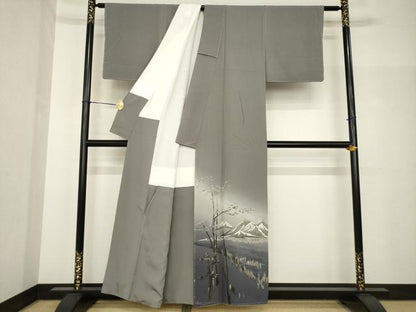 平和屋着物●訪問着　作家物　遠山風景文　暈し染め　正絹　逸品　未使用　AABH8445ck