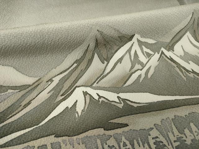 平和屋着物●訪問着　作家物　遠山風景文　暈し染め　正絹　逸品　未使用　AABH8445ck