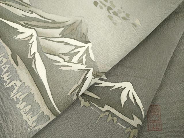 平和屋着物●訪問着　作家物　遠山風景文　暈し染め　正絹　逸品　未使用　AABH8445ck