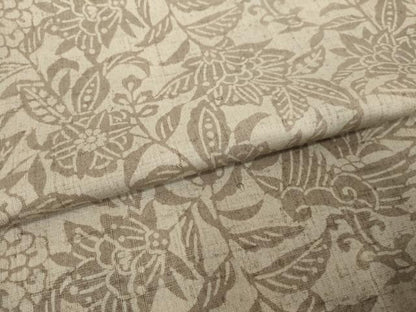 平和屋着物●上質な小紋　紬地　型染め　草花文　正絹　逸品　AABH8448ck