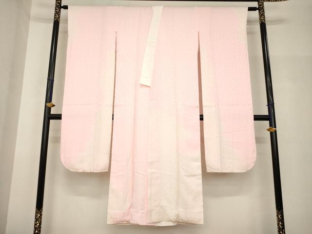 平和屋着物●振袖用長襦袢　袷　絞り　雲重ね文　紗綾形文　正絹　逸品　AABH8452ck